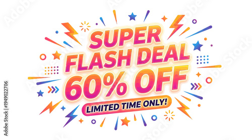 Super Flash Deal 60% Off Sale Banner
