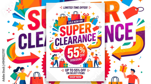 Super Clearance Sale Advertising Poster