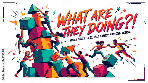 People Building Abstract Structures and Having Fun