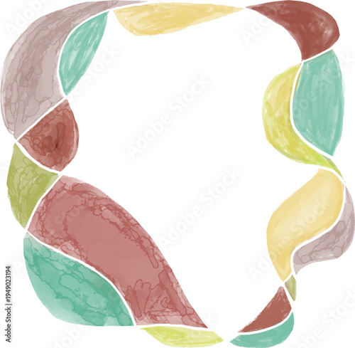 水彩の背景素材　枠、モダン、　幾何学