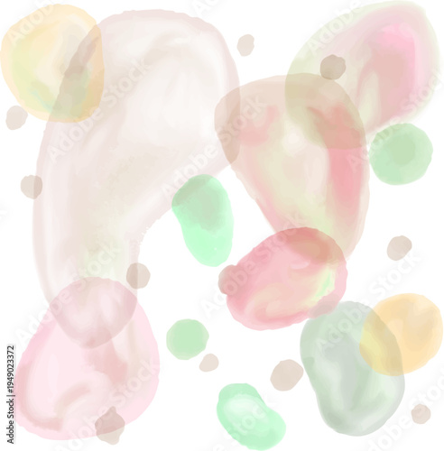 水彩の背景素材　石、宝石、水　幾何学