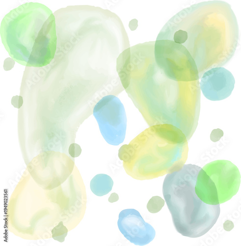 水彩の背景素材　石、宝石、水　幾何学