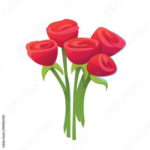 Illustration with flowers in different flowerpots with flower pot in flat