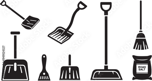 Various cleaning tools and equipment for household chores