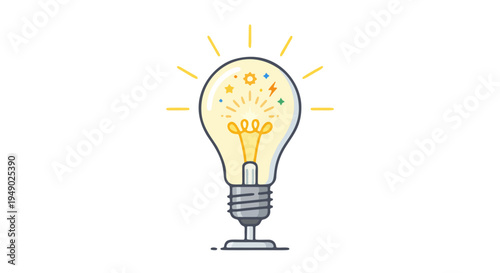 Simple light bulb icon representing creative ideas and innovation.
