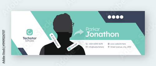 Email signature or email footer and personal social media facebook cover design template