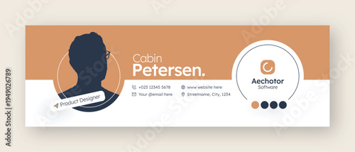 Email signature or email footer and personal social media facebook cover design template