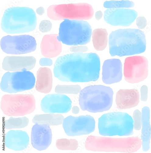 水彩の背景素材　ブロック　幾何学