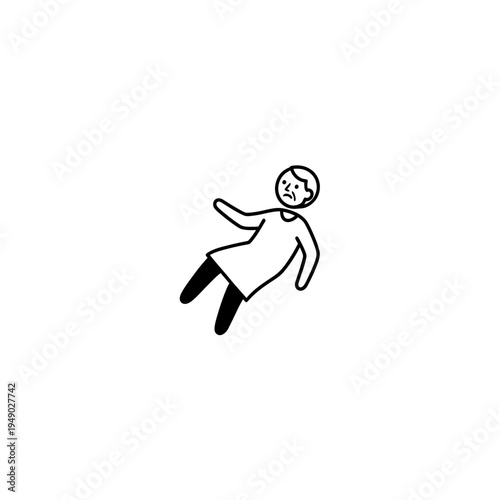 Doodle of Person Falling or Floating vector illustration