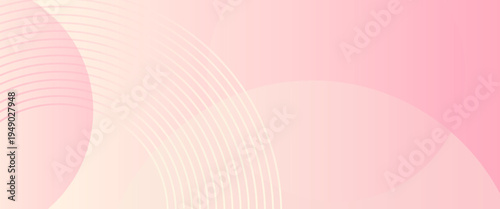 Abstract Soft Pink Geometric Background with Overlapping Circles and Curved Lines, Modern Gradient Minimalist Vector Illustration for Beauty Branding, Wedding, and Web Banner