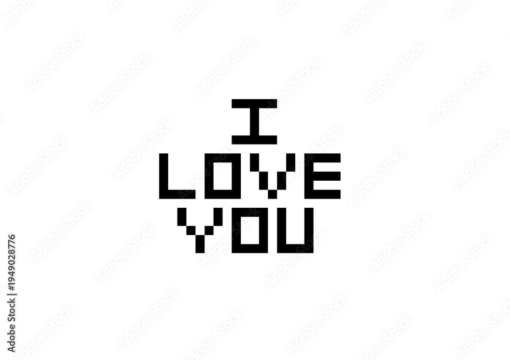 Fototapeta premium i love you Pixels2