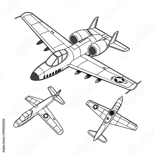 Vintage biplane isolated on white background flying aircraft illustration.