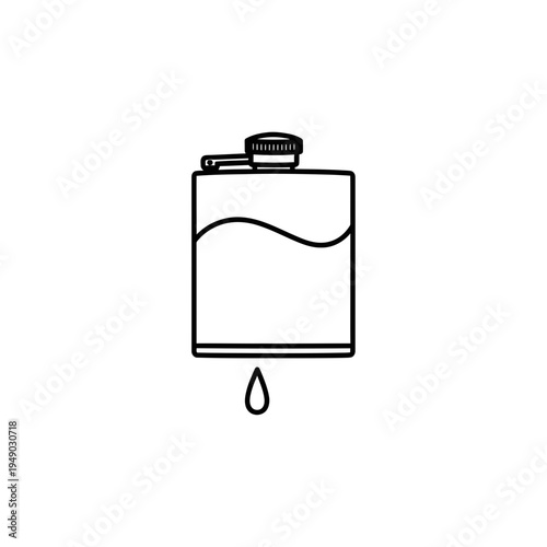 Leaking Hip Flask Icon vector Illustration