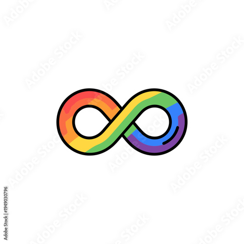 Rainbow Infinity Symbol Representing Neurodiversity vector Illustration