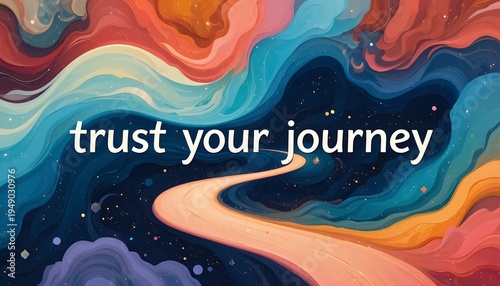 Inspirational quote on colorful abstract background.