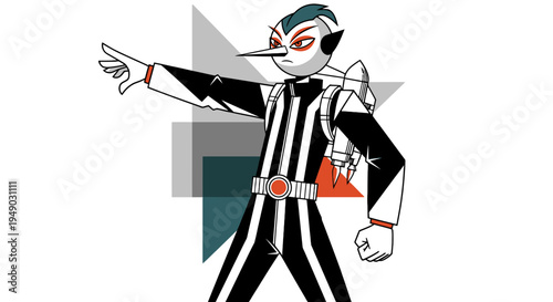 Abstract Modern Character Design in Black and White with Jetpack