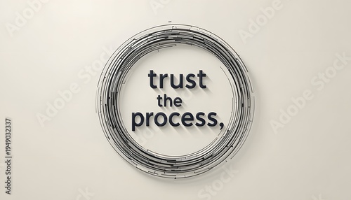 Motivational phrase on a wall with a circle.