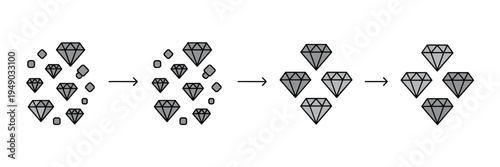Innovation and alignment process icons – Perfect for project management, organizational growth, or logical thinking.