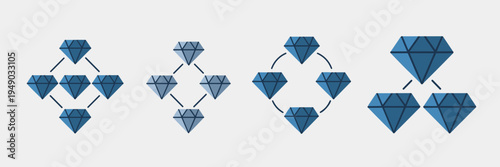 Collaborative partnership icon set – Suitable for professional networking, teamwork diagrams, or corporate alliances.