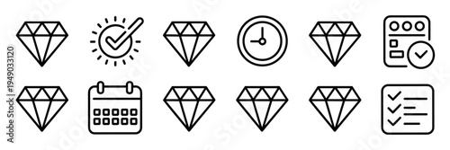 Time management and task tracking icon set – Suitable for business organization, workflow planning, or scheduling apps.