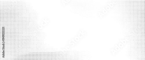 Radiasi Pola Titik Halfton Vektor Berkualitas Tinggi Dalam Warna Hitam dan Putih, Ideal untuk Spanduk Pemasaran dan Latar Belakang Produk