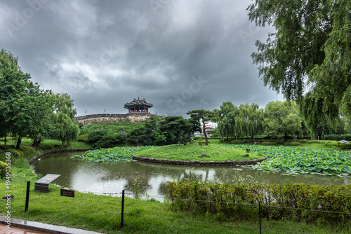 Yongyeon Pond at Suwon Hwaseong Fortress in Summer