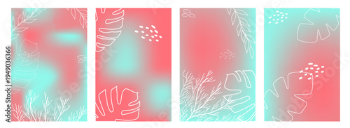 Summer set poster abstract and floral element.