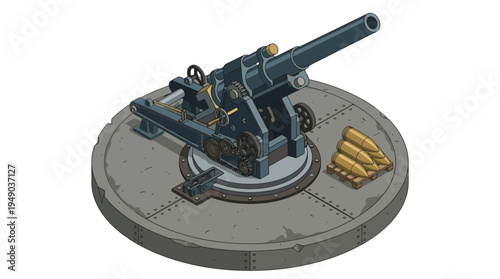 Miniature model of a cannon.