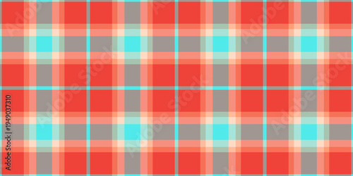Diverse texture seamless textile, event fabric background tartan. Backdrop check pattern vector plaid in red and pastel colors.