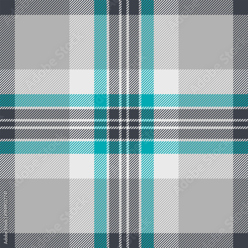 Free vector texture tartan, calm pattern check textile. Wedding fabric plaid background seamless in antique steel and white colors.