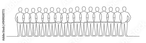 Connected People Line Vector Illustration