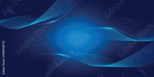 Abstract blue modern background with smooth lines. Dynamic waves. vector eps10
