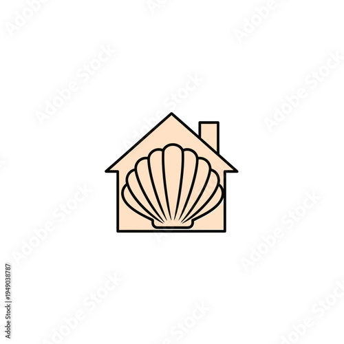 Seashell House Icon vector illustration