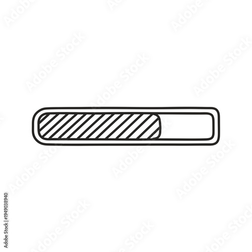 Hand-Drawn Loading Bar Icon vector illustration