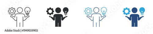 Innovation management icon set. Idea and process concept. Vector illustration.
