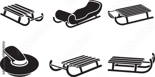Various Sleds and Toboggans for Winter Fun Activities
