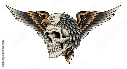 Eagle Skull Tattoo Design
