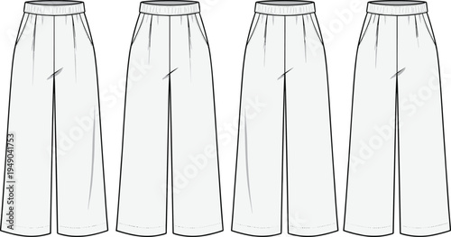 Set of basketball sports shorts technical vector outline template for apparel design front view athletic clothing mockup for fashion textile production and uniform manufacturing