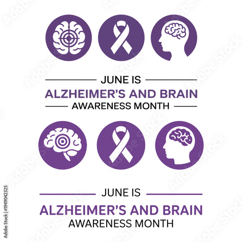Two Sets of Alzheimer's and Brain Awareness Month Graphics