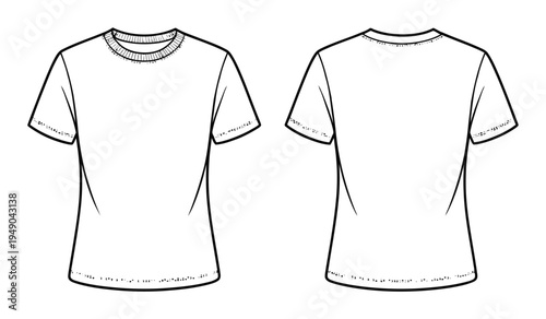 T-Shirt Front and Back Vector Illustration