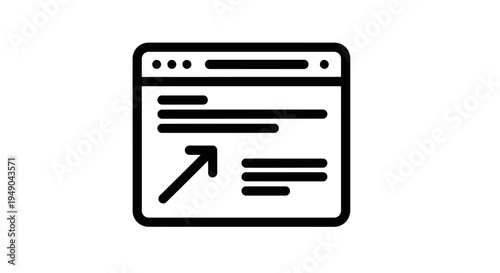 Webpage with arrow icon for website ui and app interface design