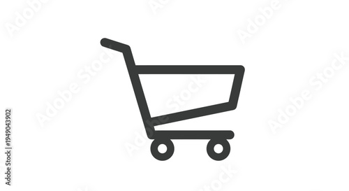 Shopping cart icon for ecommerce and online store ui, minimalist vector symbol