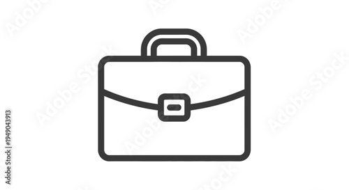 Briefcase icon for business and office use, simple vector symbol