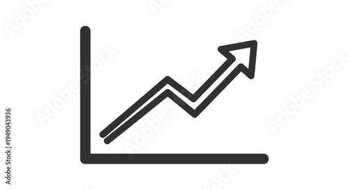 Chart and graph icon for business data analysis and statistics, line graph symbol