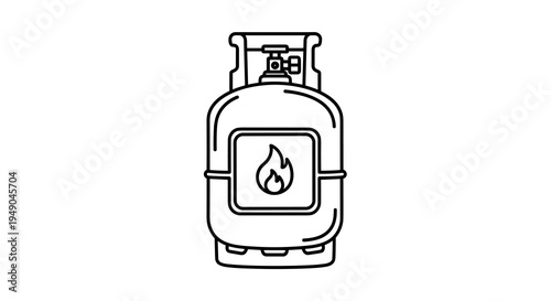 Propane Tank Sketch for Camping, Outdoor Cooking, Portable Heating and Barbecue Equipment