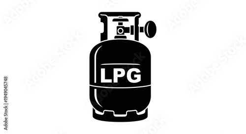LPG Gas Cylinder Icon Isolated on White for Heating, Cooking and Portable Fuel Use