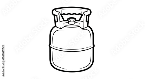 Portable Propane Gas Cylinder Outline for Camping, Outdoor Cooking and Heating