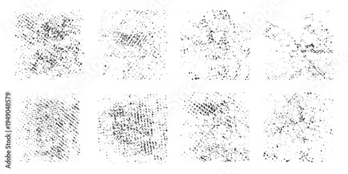 Set of grunge dust noise texture background.halftone texture background.Vector distressed texture with halftone effect.