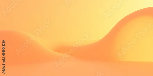 An abstract orange background featuring a golden sun gradient and artistic yellow waves creates a textured vector wallpaper with motion-filled curves and fire-like lines for a modern design backdrop