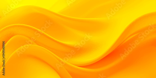 Abstract golden background with smooth silk waves and shiny yellow satin texture creates a soft motion curve design for a luxury vector wallpaper backdrop